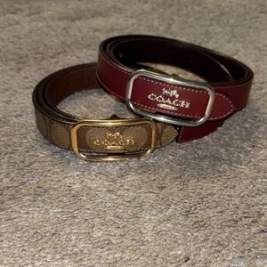 Coach Dual-Tone Brown and Red Belts